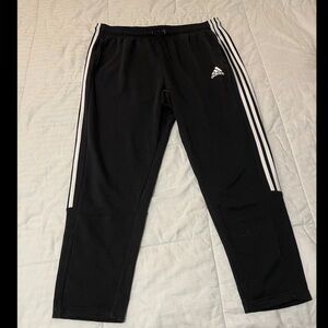 Adidas Men’s Black Tapered Leg Regular Fit XXL Elastic Waist Sweatpants Y2K EUC